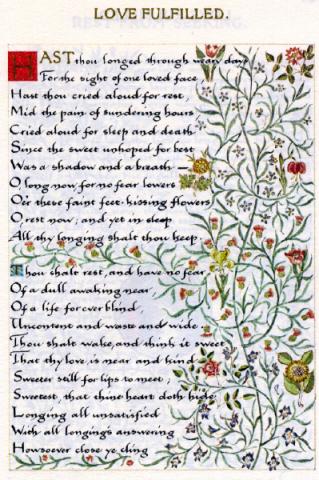 Book of Verse - Love Fulfilled 1870 Morris