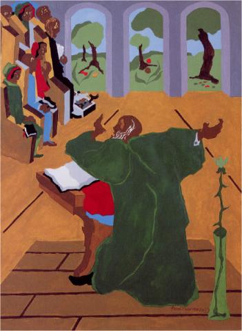 Jacob Lawrence Genesis Creation Sermon III: And God Said “Let the Earth Bring Forth the Grass, Trees, Fruits, and Herbs 1989