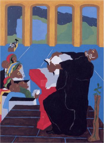 Jacob Lawrence Genesis Creation Sermon IV: And God Created the Day and the Night and God Created and Put Stars in the Skies 1989