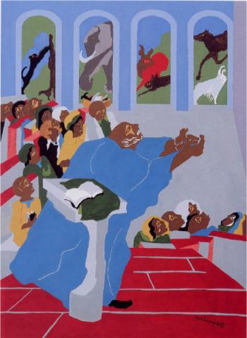 Jacob Lawrence Genesis Creation Sermon VI: And God Created All the Beasts of the Earth 1989