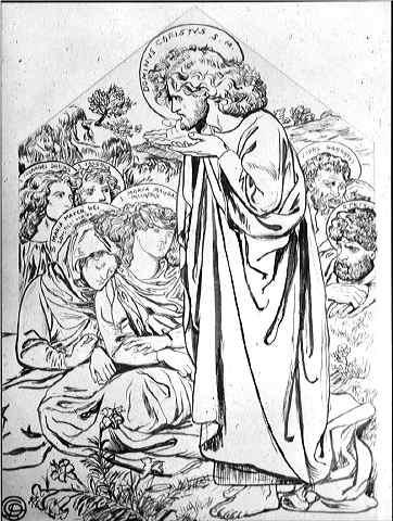 cartoon for stained glass Dante Gabriel Rossetti