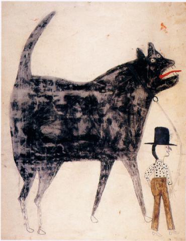 Bill Traylor Man and Large Dog 1939-42