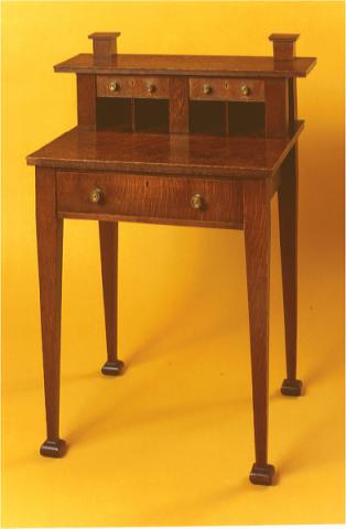 Oak Writing Desk (with back gallery) 1886